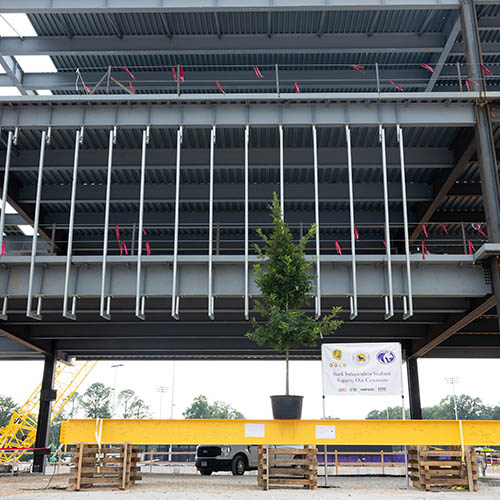 wide of beam with stadium construction