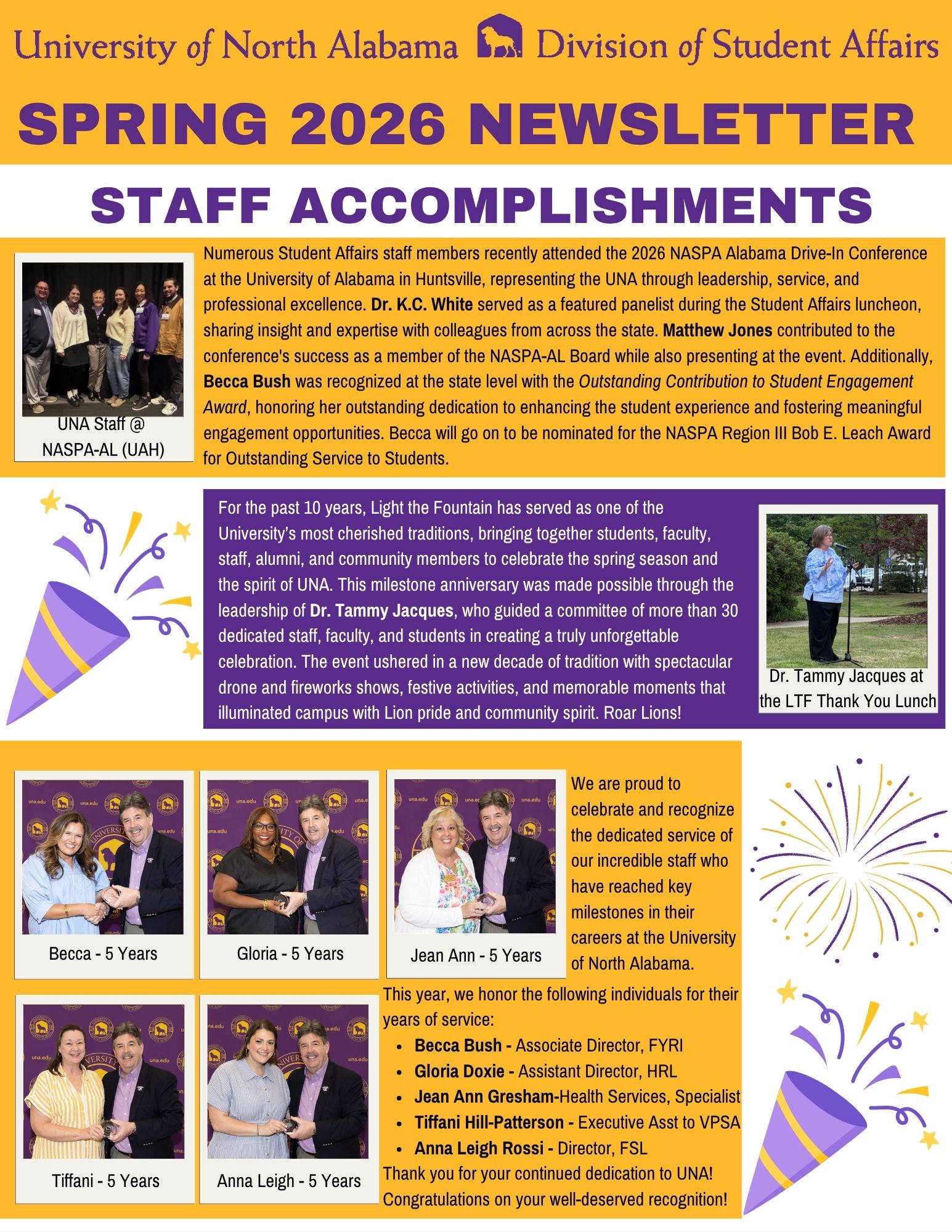 Staff Accomplishments